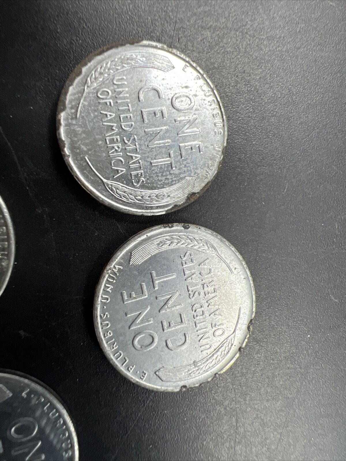 Lot of 5 1943 P & 1943 S 1c Lincoln Steel Cents AU / UNC Details