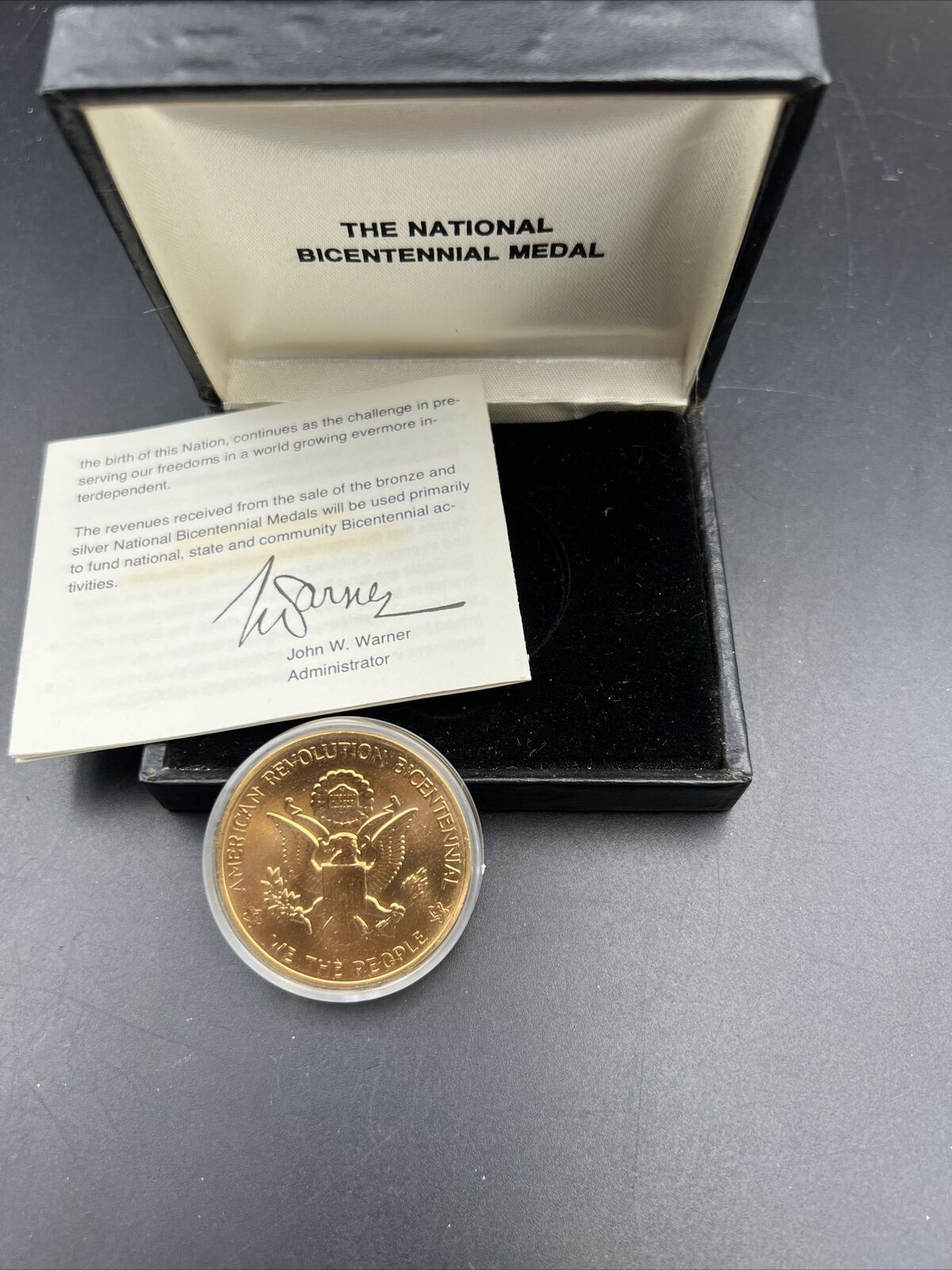 1976 The National Bicentennial Copper Medal w/ Box & COA