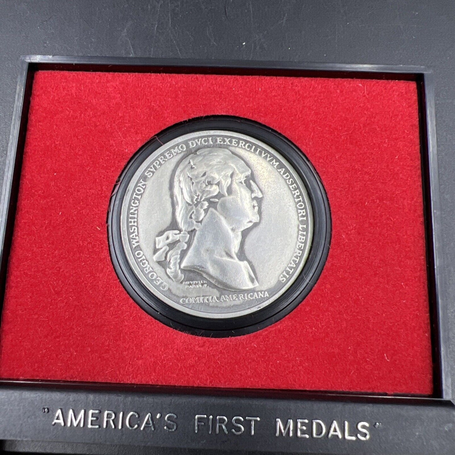Washington Before Boston Americas First Medals Pewter Medal in Case