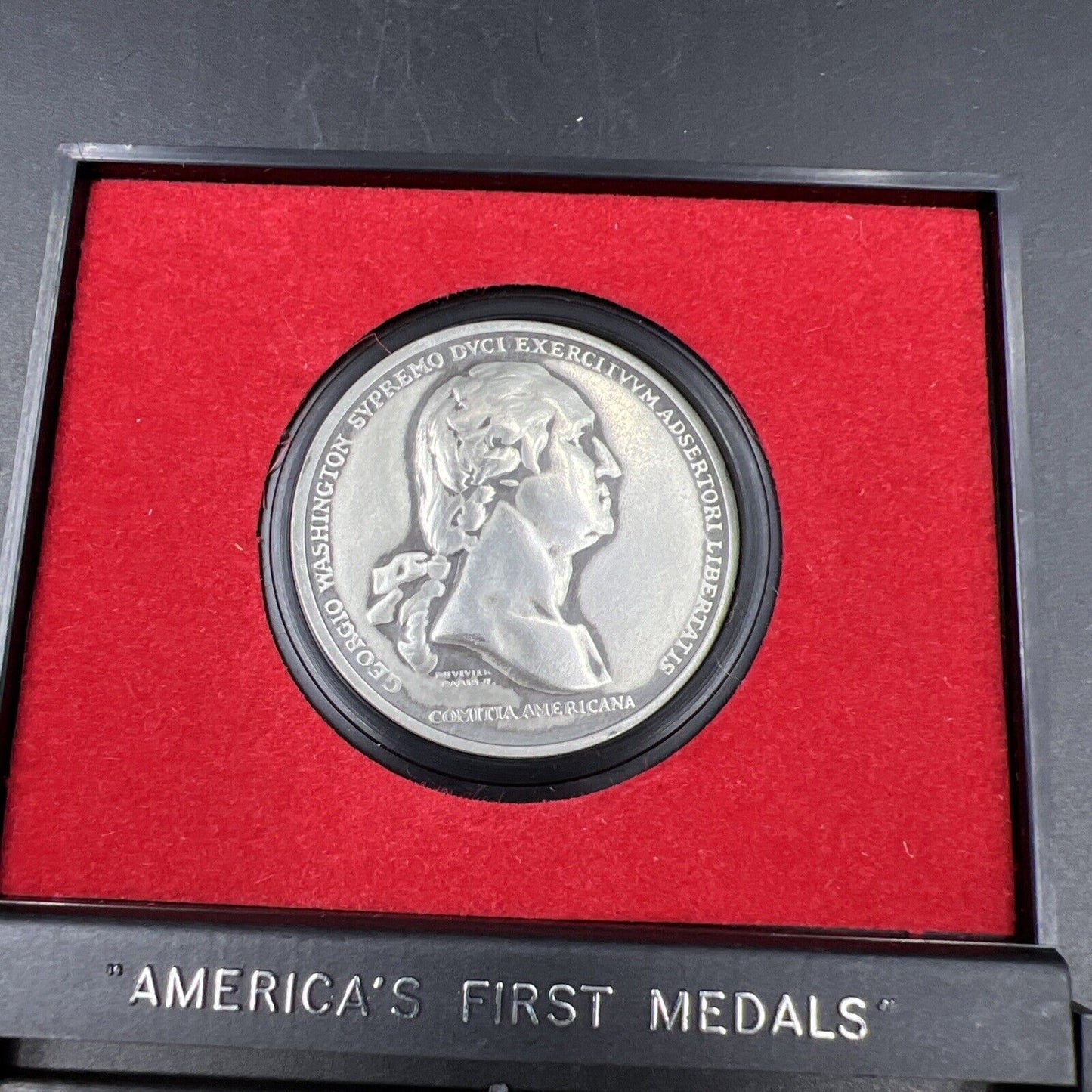 Washington Before Boston Americas First Medals Pewter Medal in Case