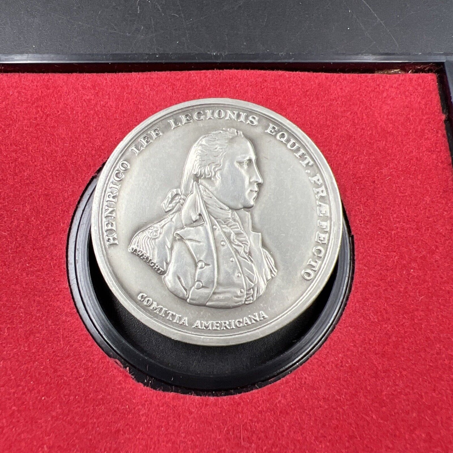 MAJOR HENRY LEE Americas First Medals Pewter Medal in Case