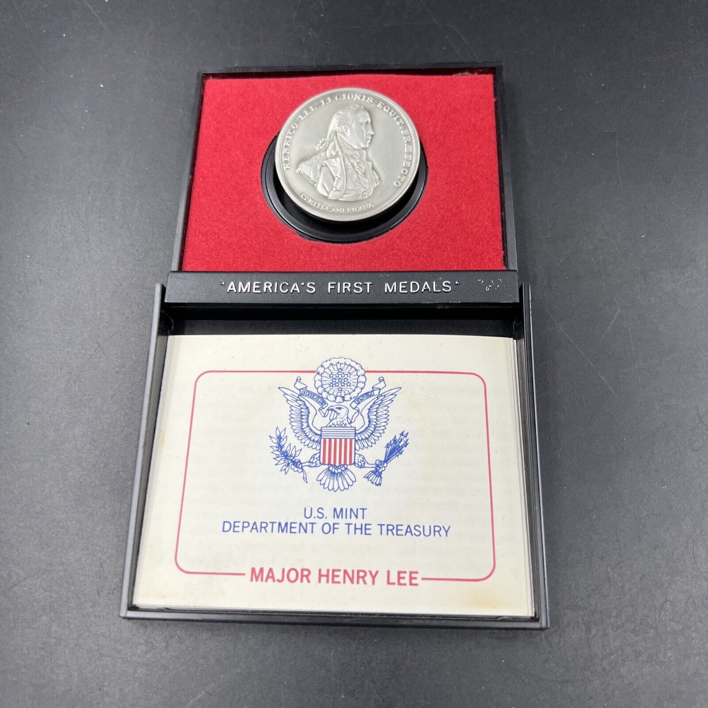 MAJOR HENRY LEE Americas First Medals Pewter Medal in Case