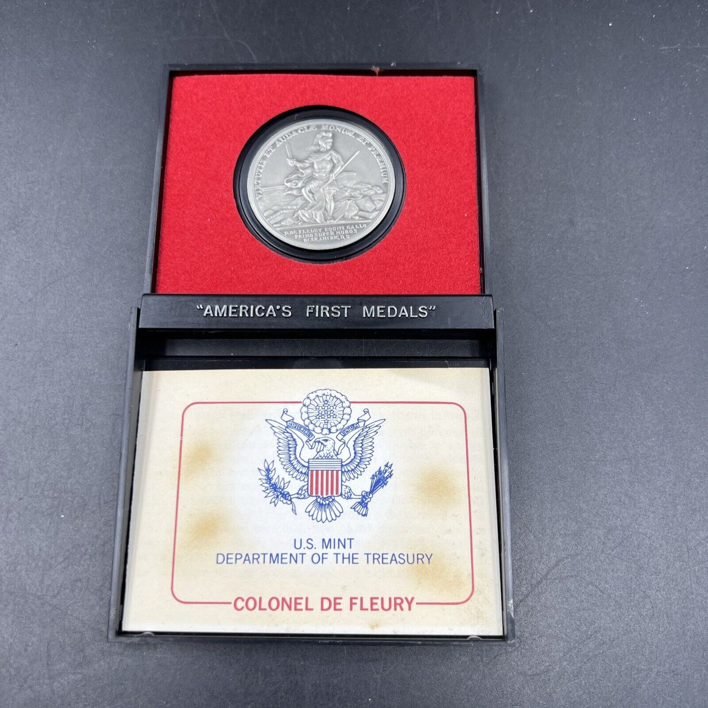 Colonel De Fleury Americas First Medals Pewter Medal in Case