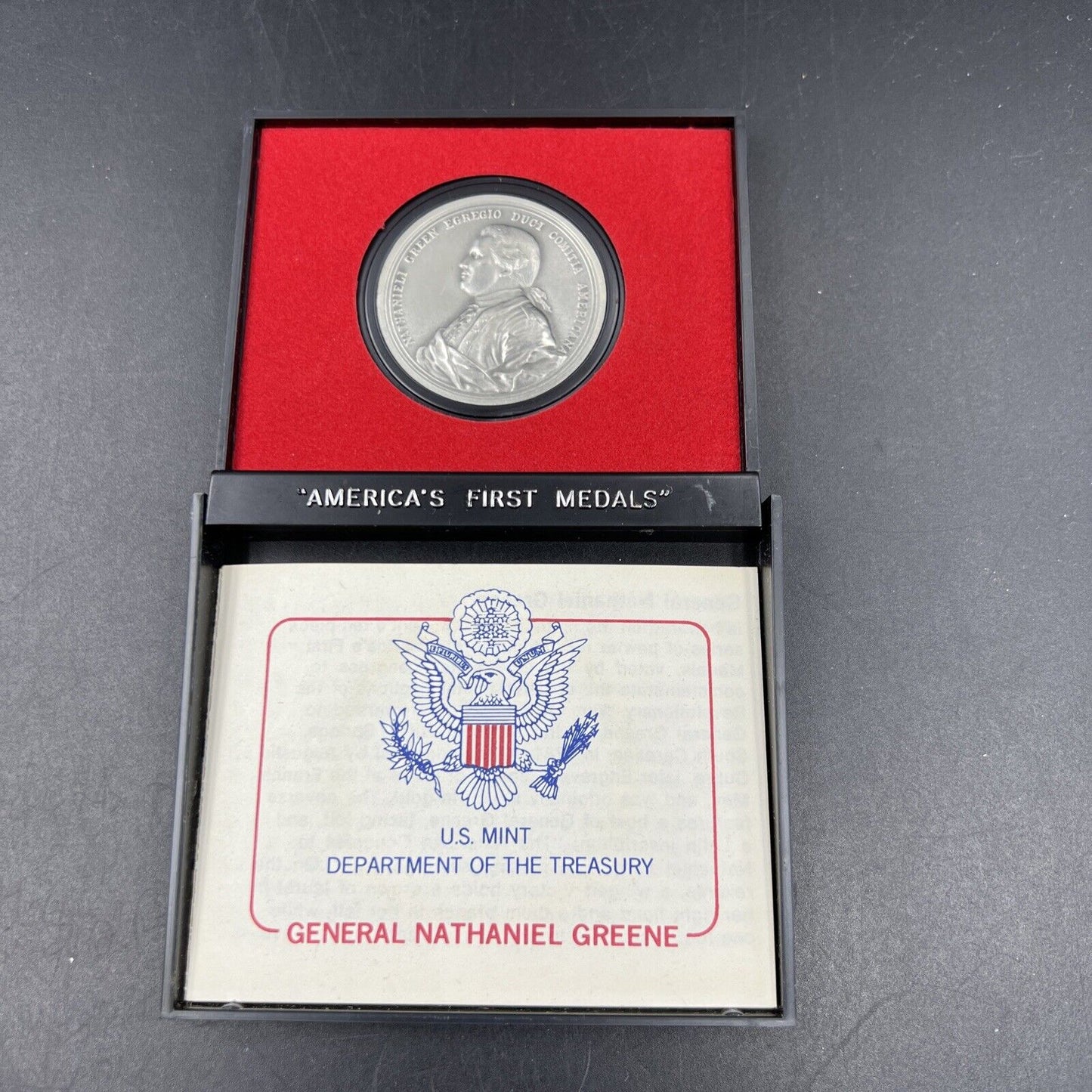 General Nathanial Greene Americas First Medals Pewter Medal in Case
