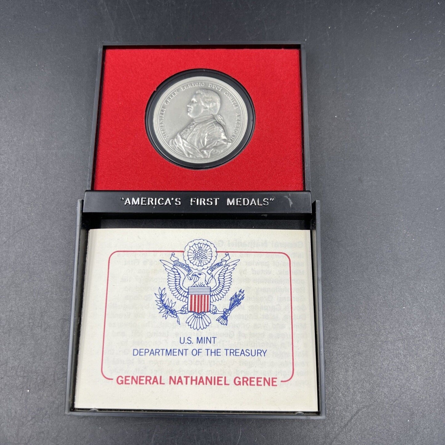 General Nathanial Greene Americas First Medals Pewter Medal in Case