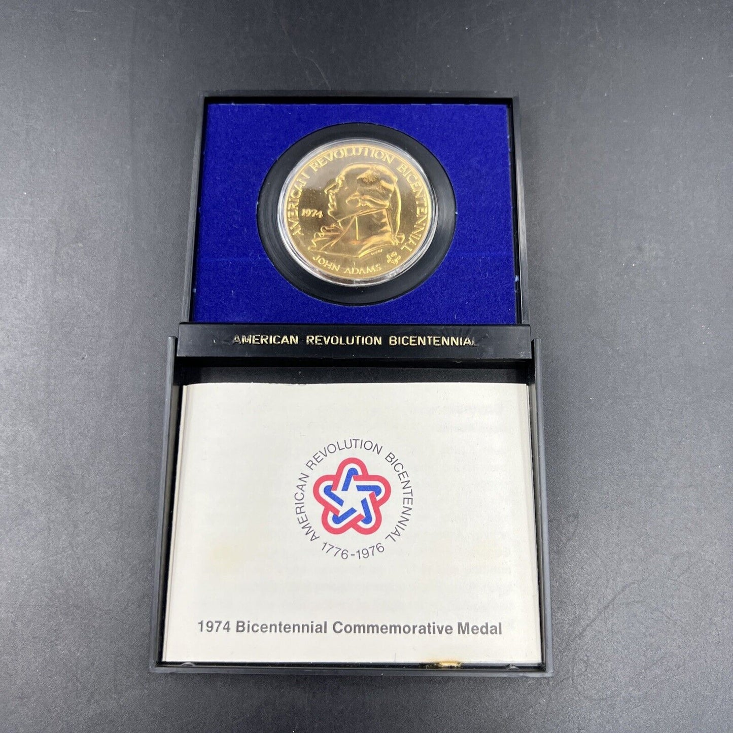 1974 Bicentennial Commemorative Medal w/ John Adams & The Continental Congress