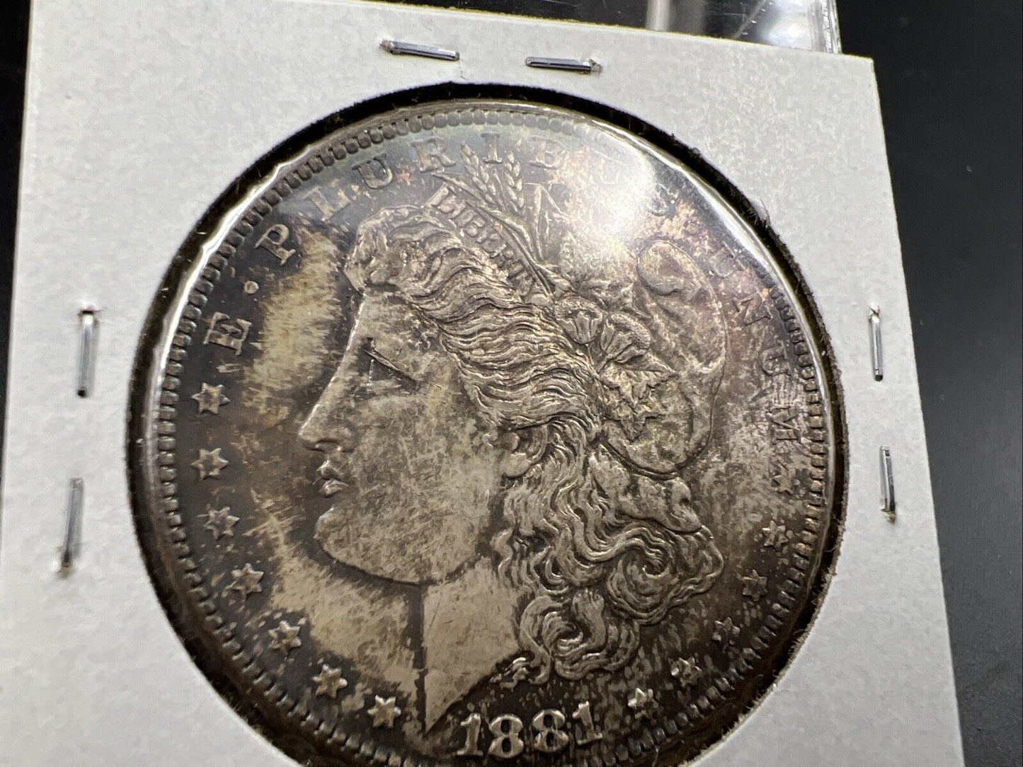 1881 S $1 Morgan silver Dollar Coin Choice AU About UNC Neat Toning Toner