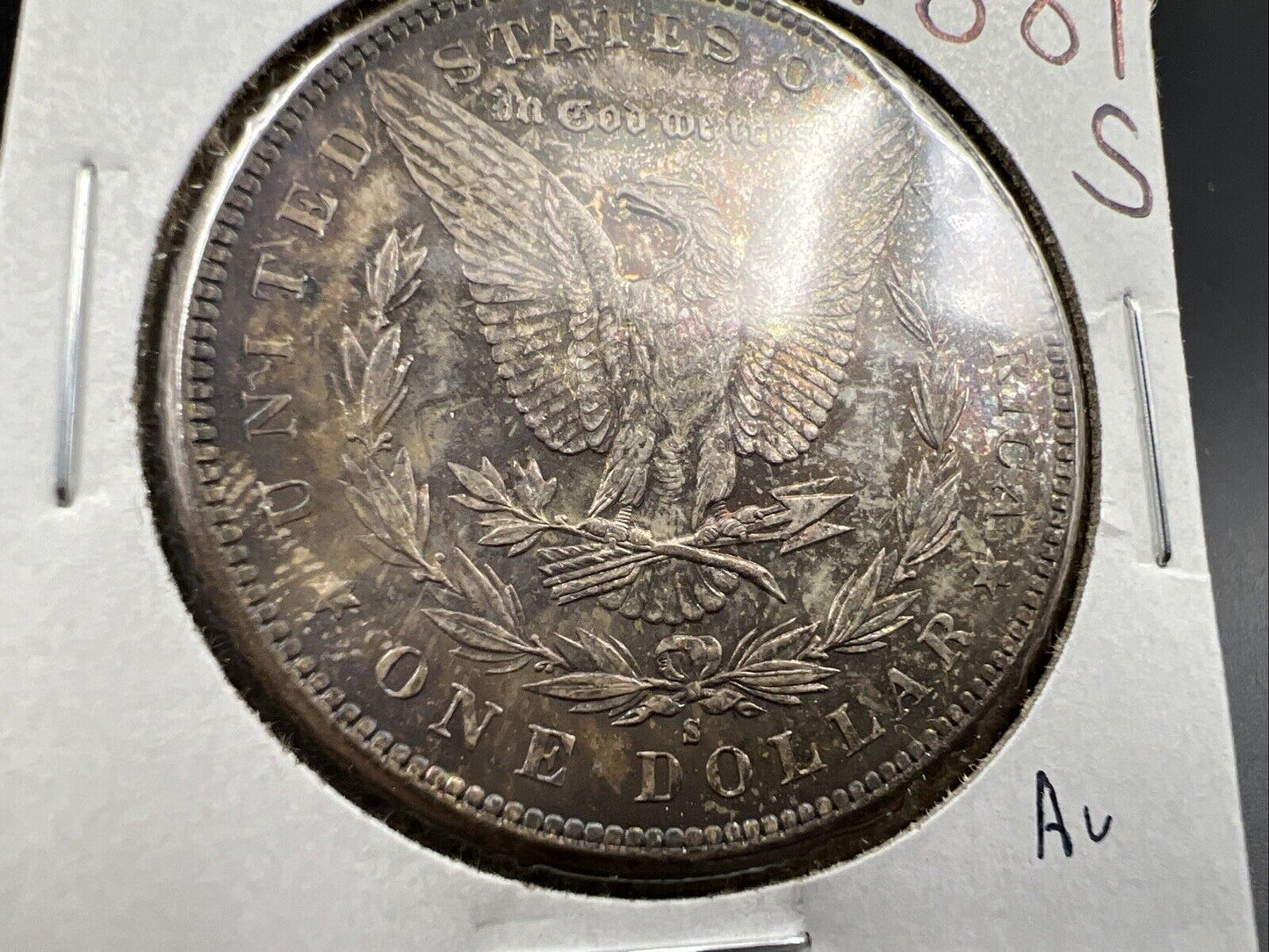 1881 S $1 Morgan silver Dollar Coin Choice AU About UNC Neat Toning Toner