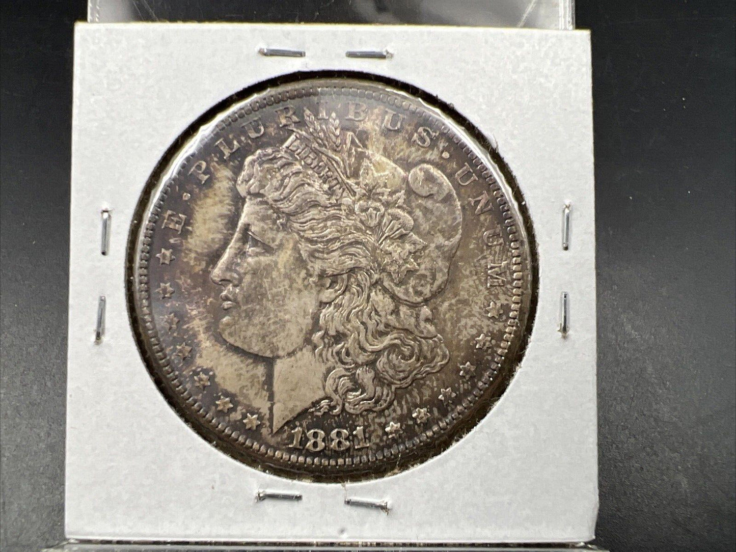1881 S $1 Morgan silver Dollar Coin Choice AU About UNC Neat Toning Toner