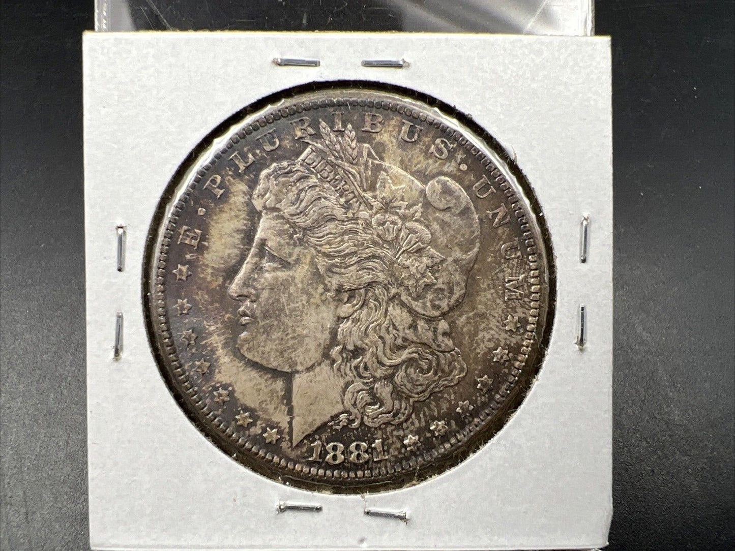1881 S $1 Morgan silver Dollar Coin Choice AU About UNC Neat Toning Toner