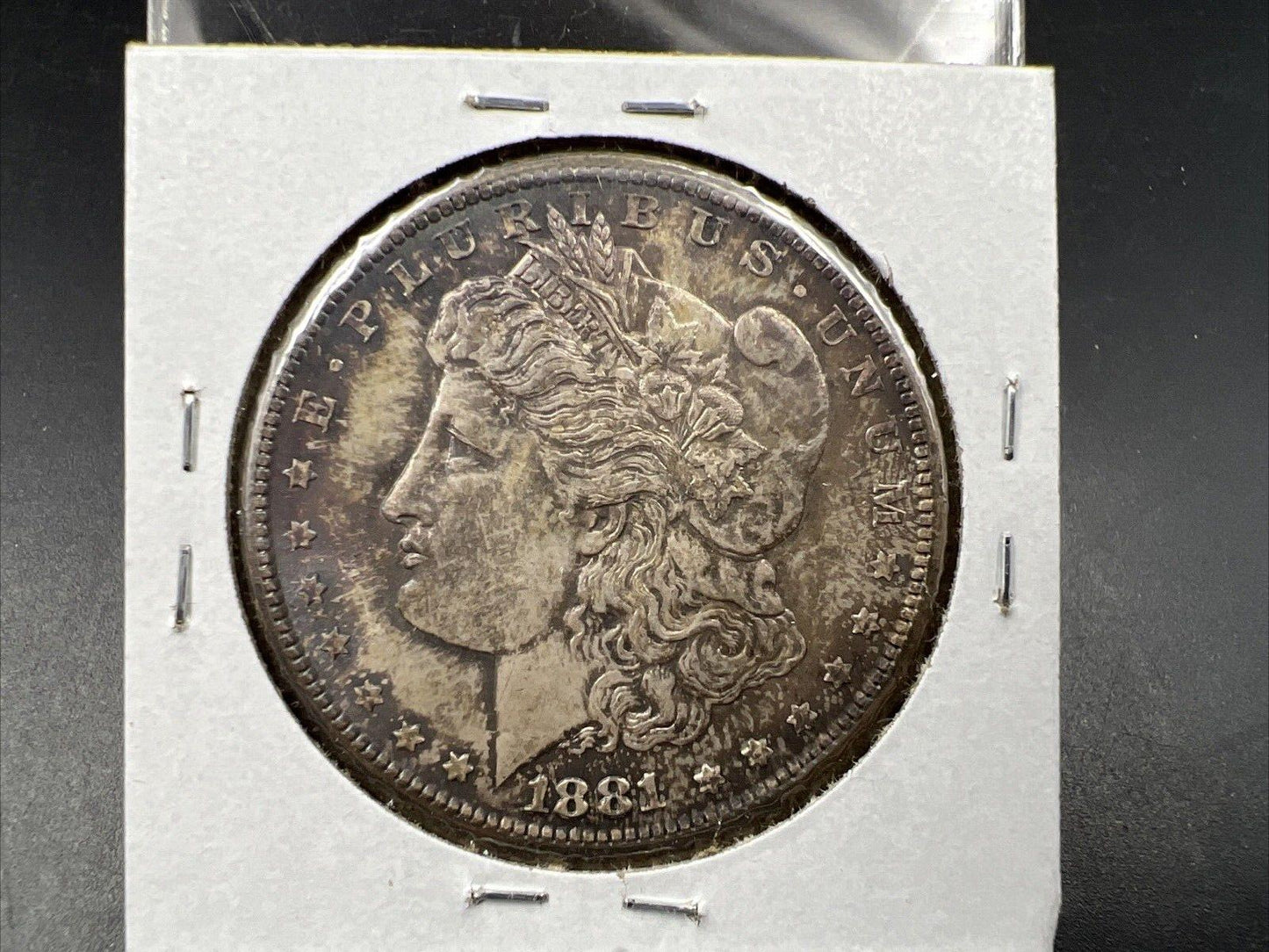 1881 S $1 Morgan silver Dollar Coin Choice AU About UNC Neat Toning Toner