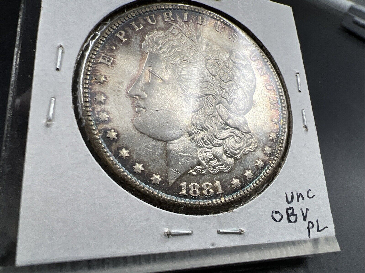 1881 S $1 Morgan silver Dollar Coin BU UNC Neat Toning Toner