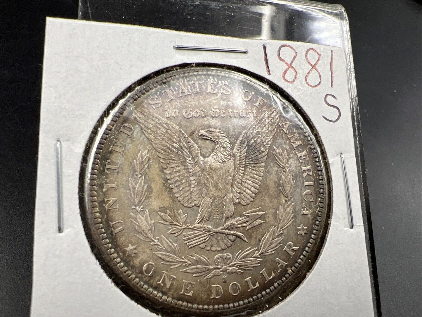 1881 S $1 Morgan silver Dollar Coin BU UNC Neat Toning Toner
