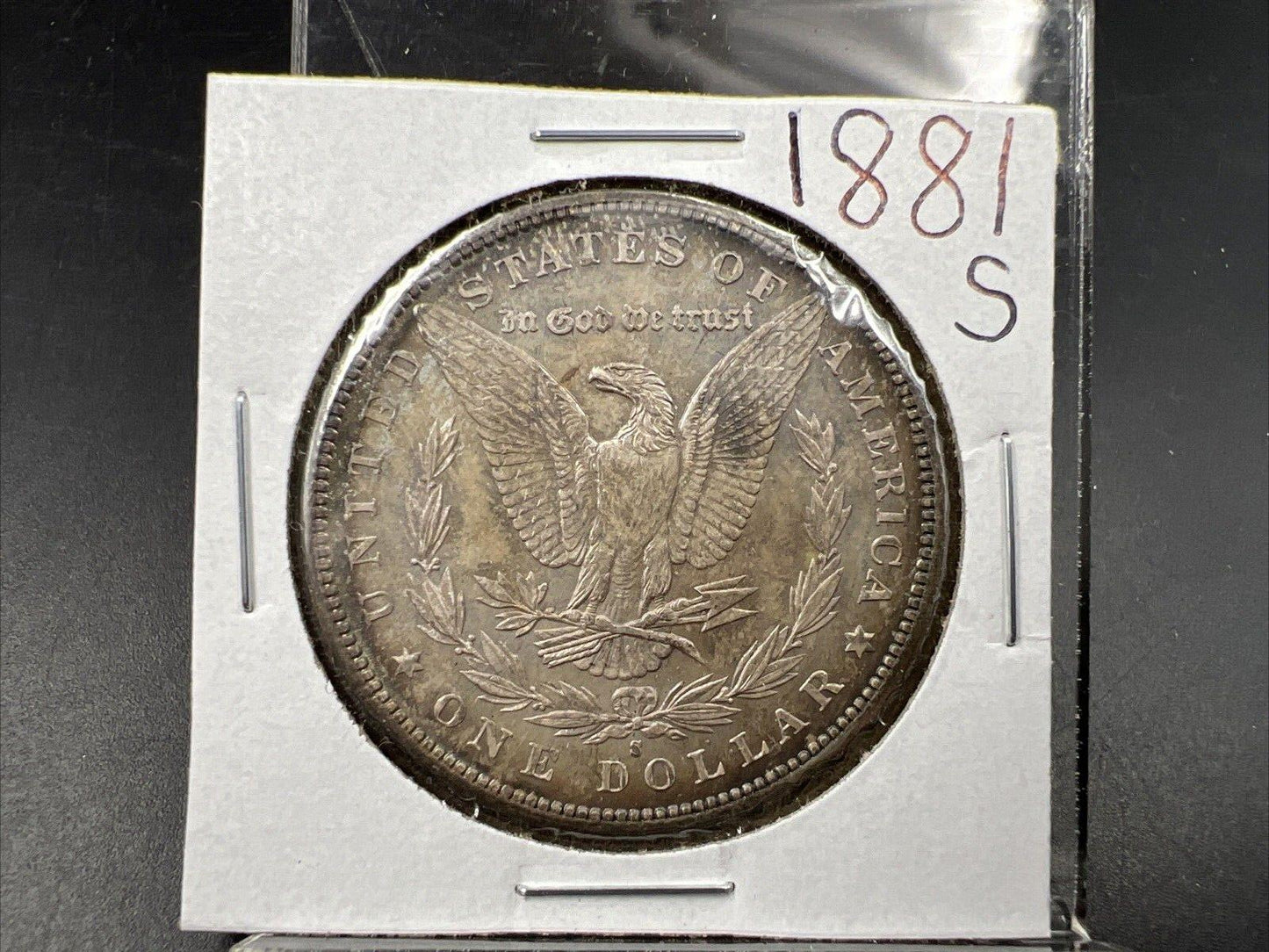 1881 S $1 Morgan silver Dollar Coin BU UNC Neat Toning Toner