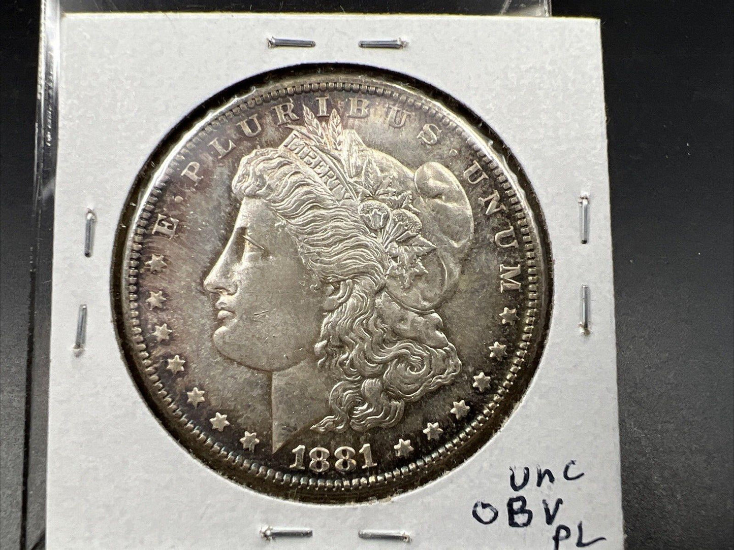 1881 S $1 Morgan silver Dollar Coin BU UNC Neat Toning Toner
