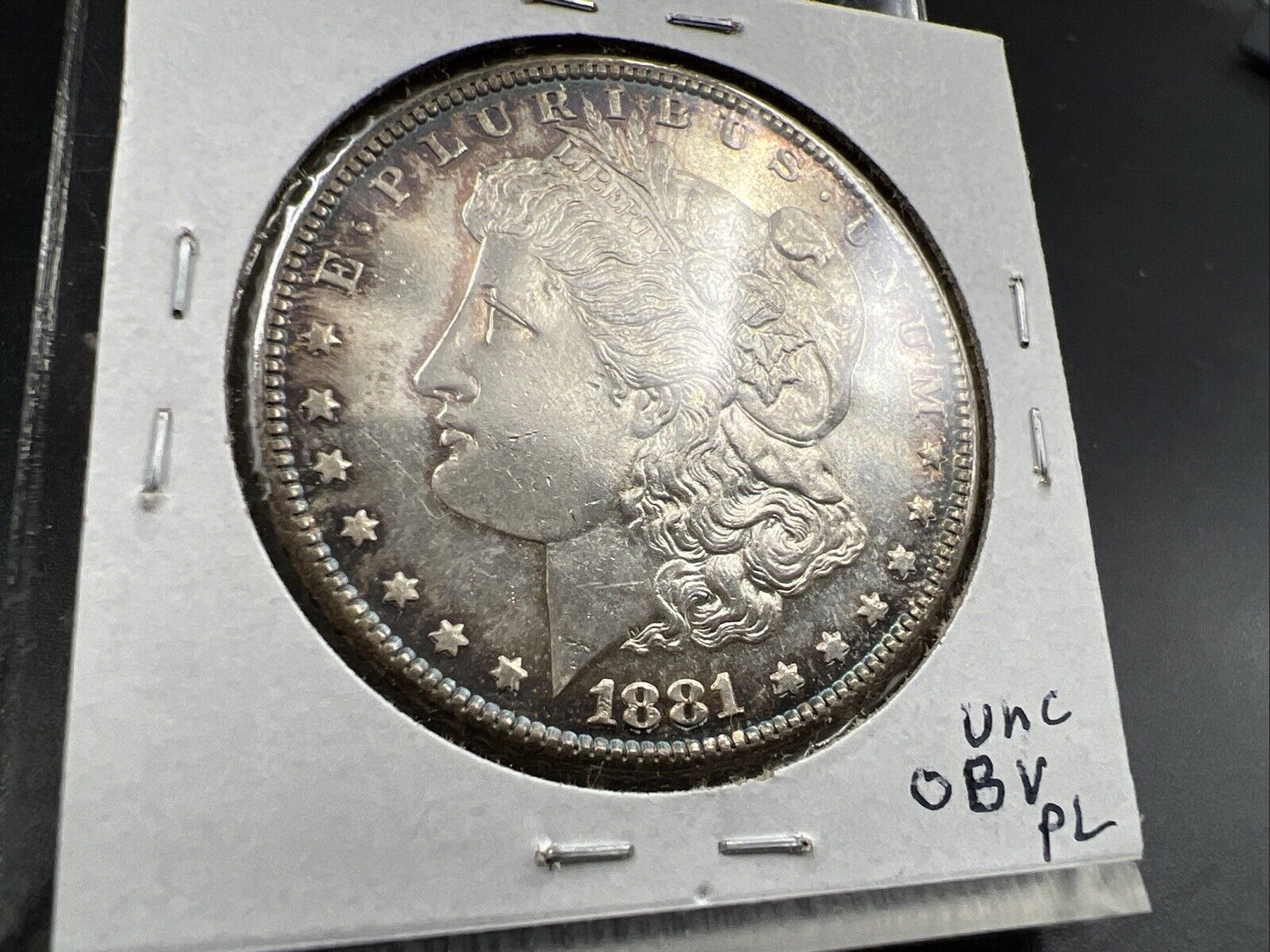 1881 S $1 Morgan silver Dollar Coin BU UNC Neat Toning Toner