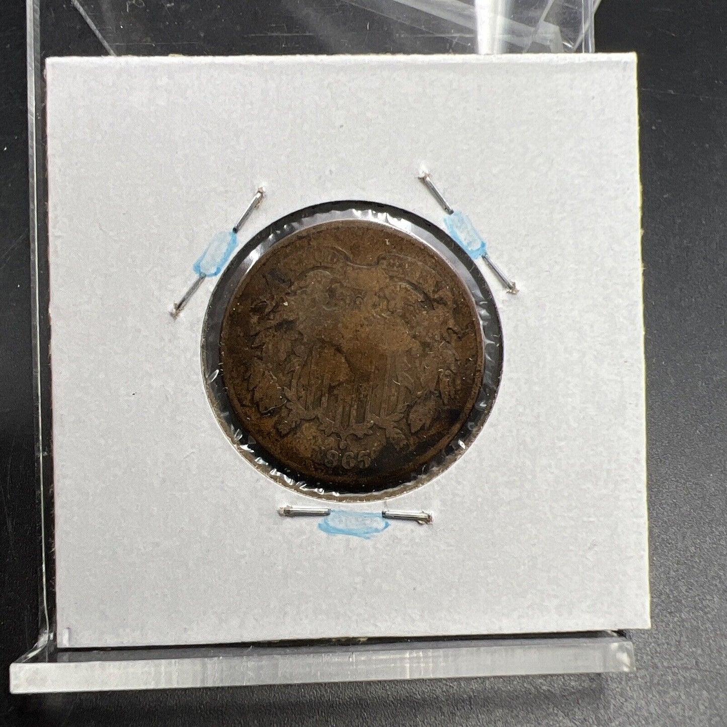 1865 2c Two Cent Shield US Type Coin VG Very Good Circ Fancy 5 Variety