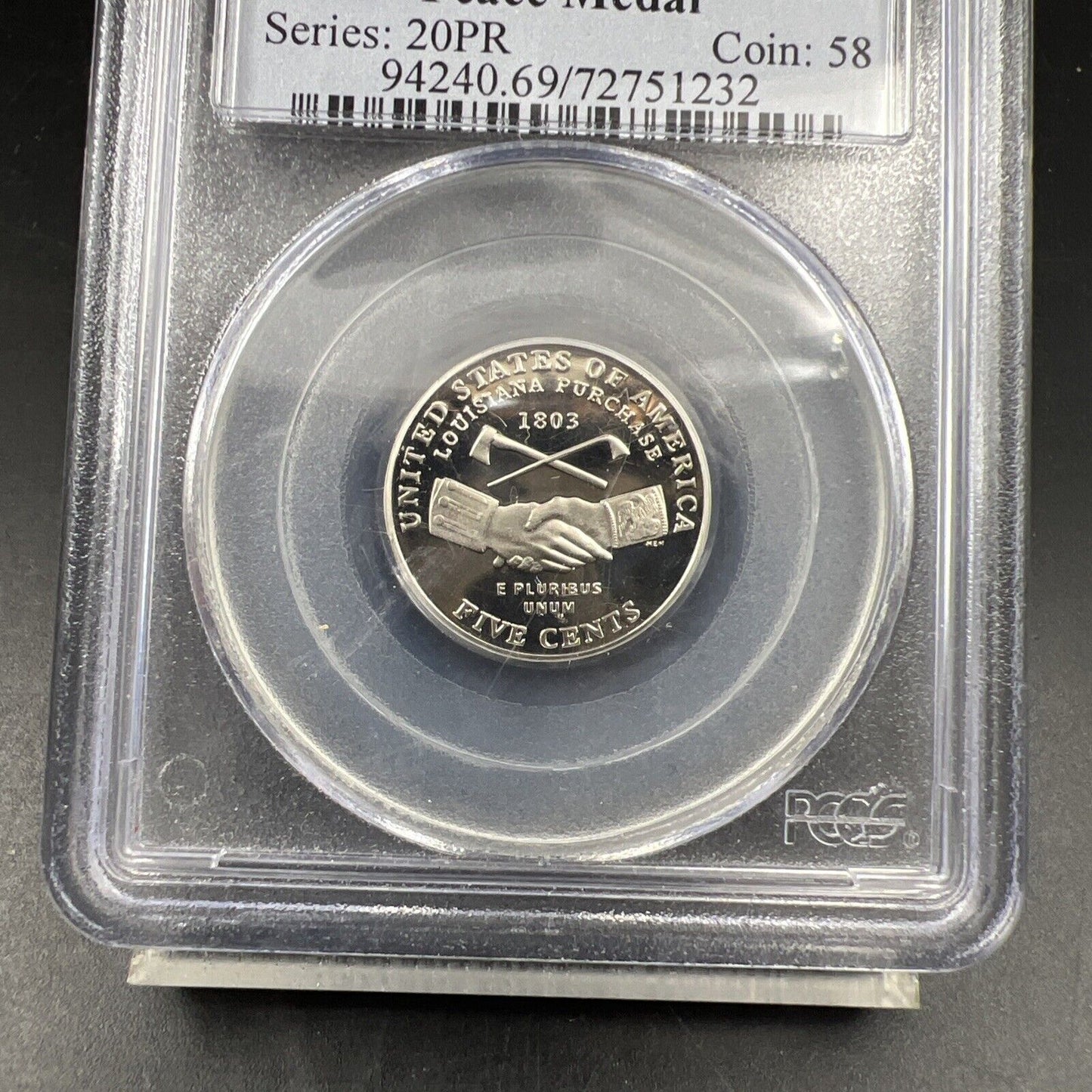 2004 S 5C Peace Medal Jefferson Nickel PCGS PR69DCAM