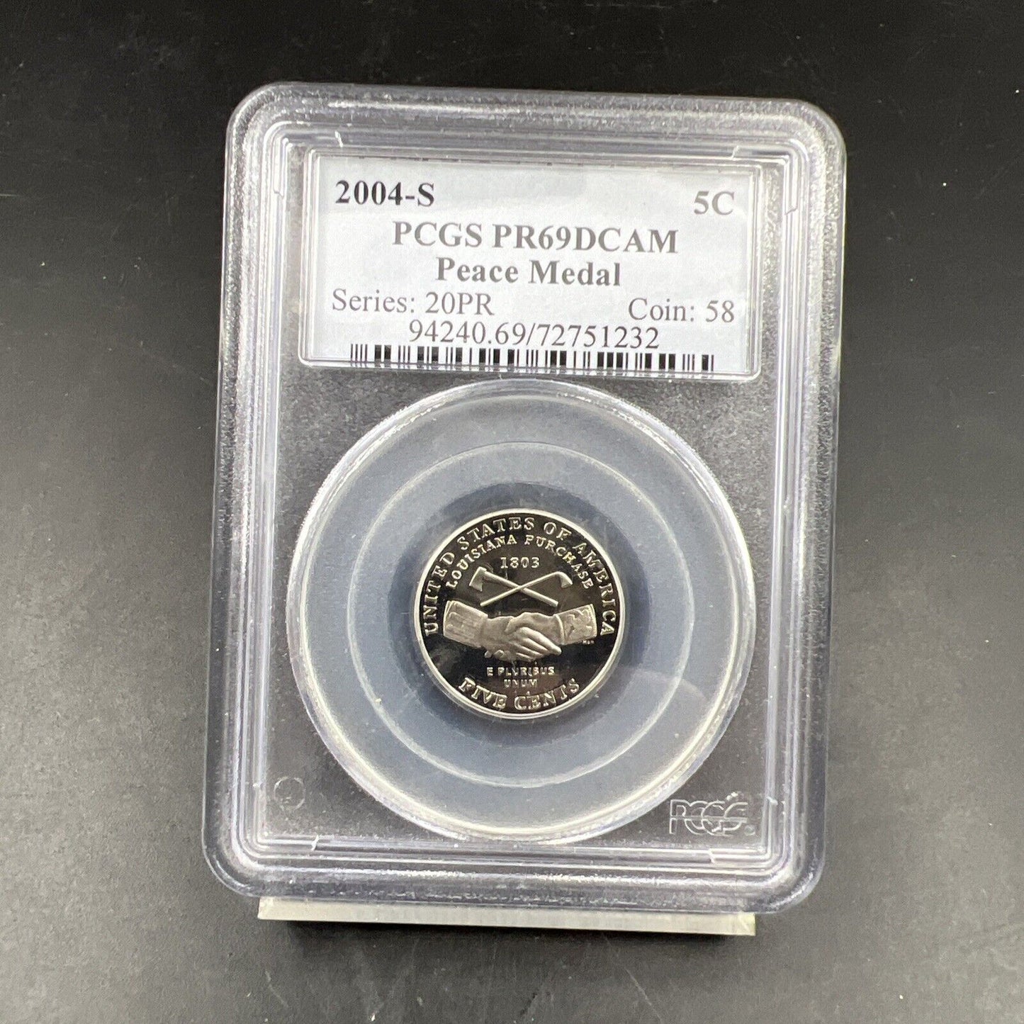 2004 S 5C Peace Medal Jefferson Nickel PCGS PR69DCAM