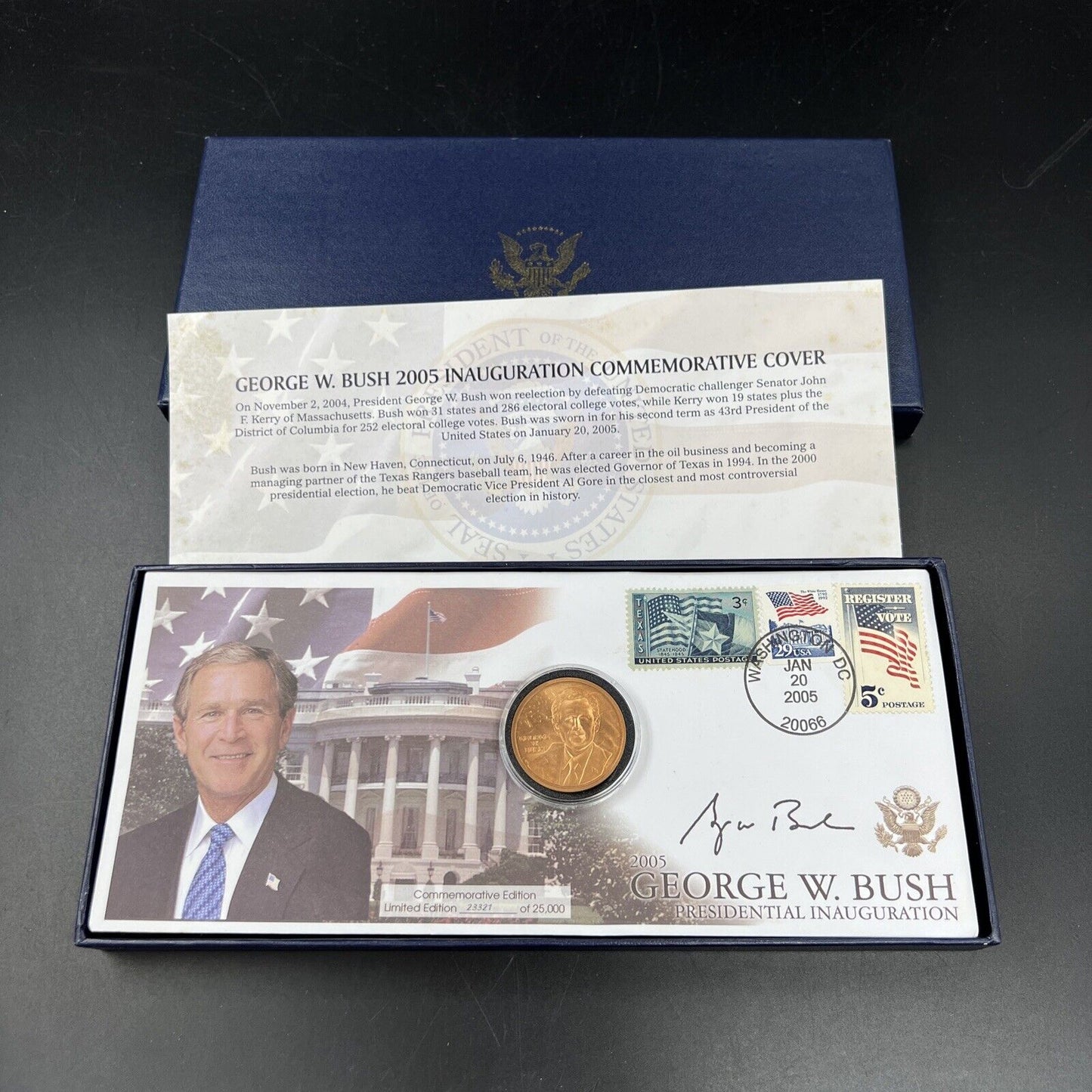 2005 GEORGE W BUSH INAUGURAL COIN Bronze MEDAL - Bronze FDOI Postal Issue