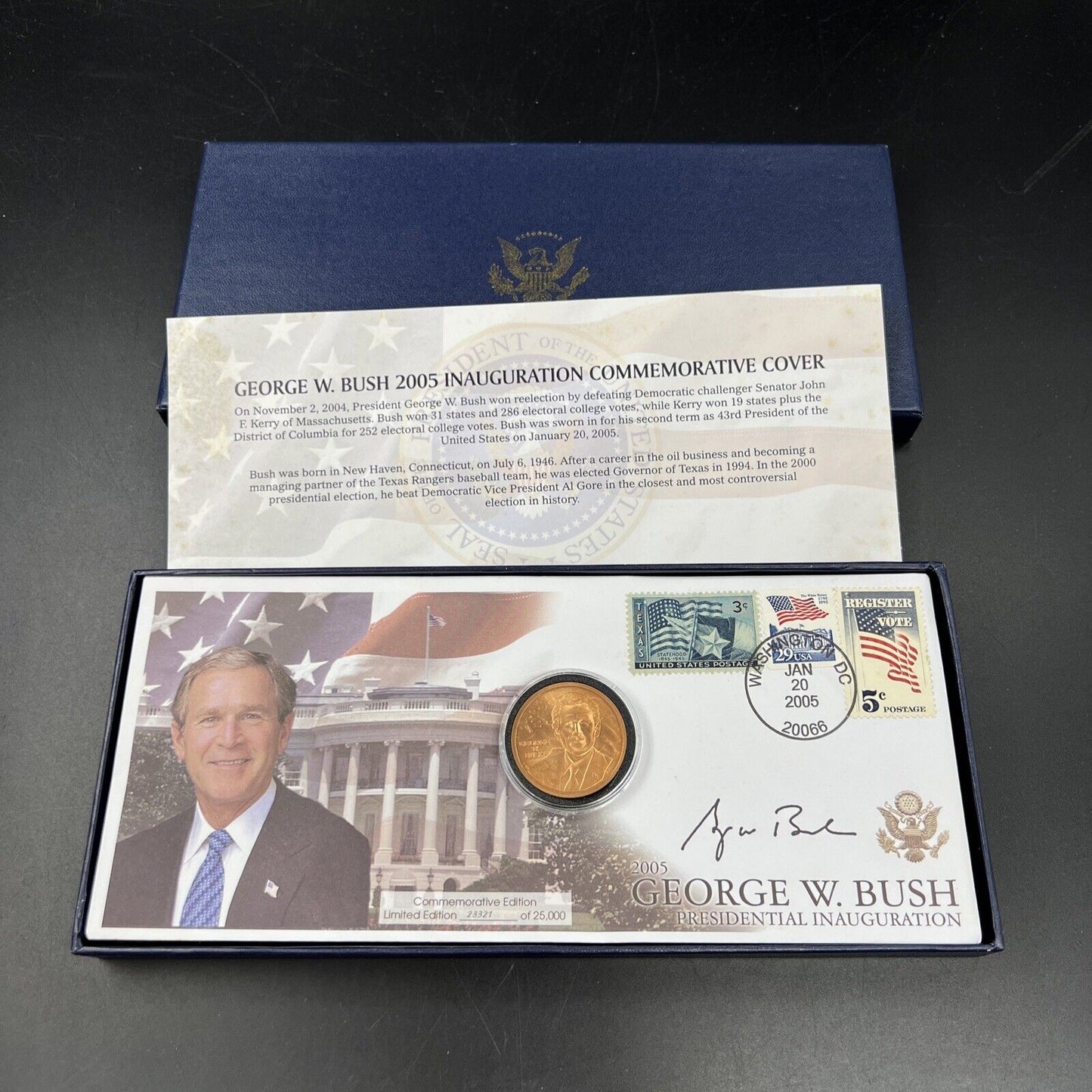 2005 GEORGE W BUSH INAUGURAL COIN Bronze MEDAL - Bronze FDOI Postal Issue