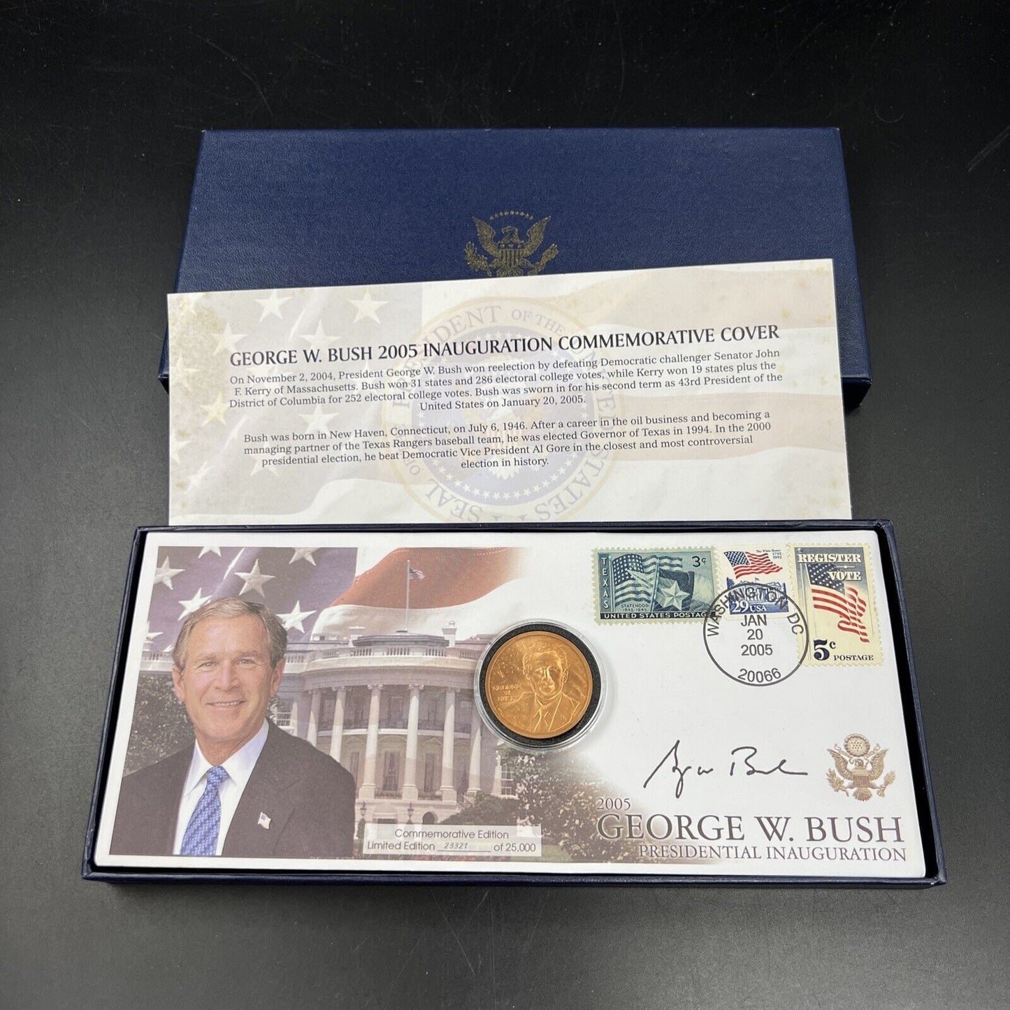 2005 GEORGE W BUSH INAUGURAL COIN Bronze MEDAL - Bronze FDOI Postal Issue