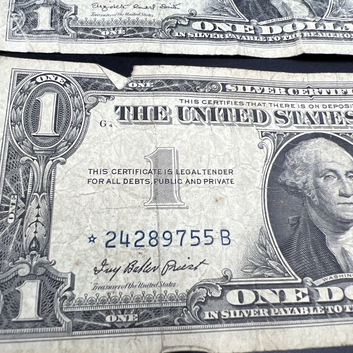Lot of 3 1957 * Star Note Silver Certificates Very Circ Cull Blue Seal Note #68