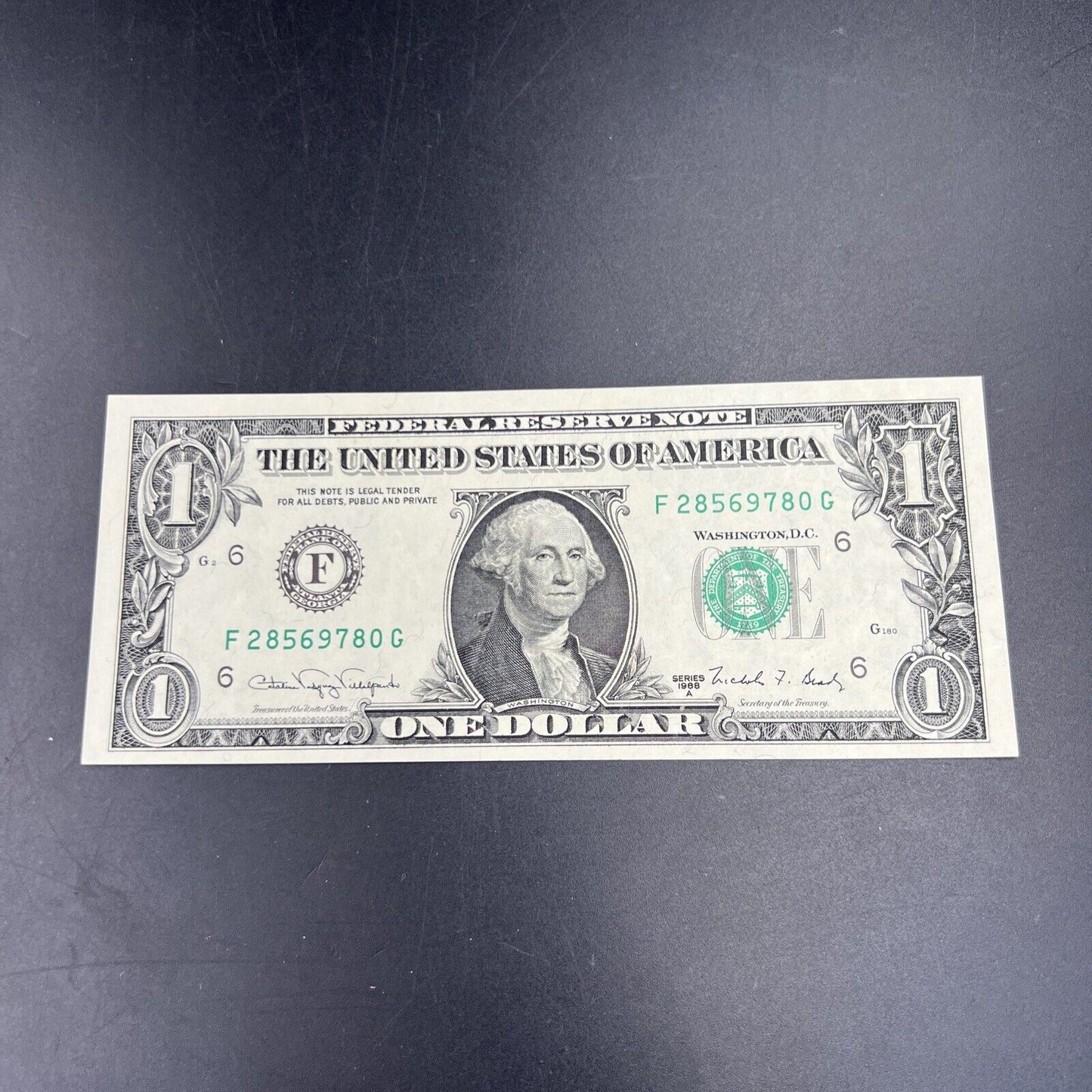 1988 A $1 FRN One Dollar Federal Reserve Note Choice UNC #780