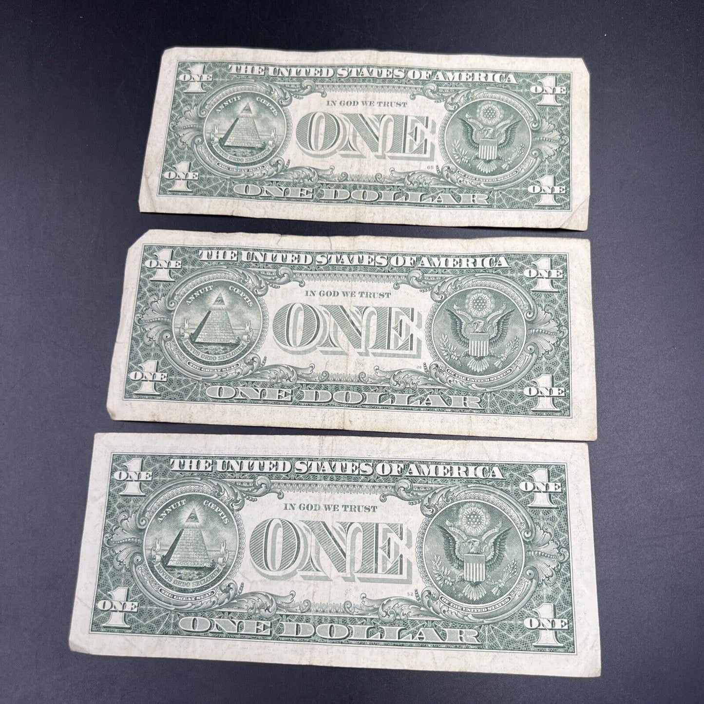 Lot of 3 2017 2009 $1 FRN Federal Reserve Star Notes Circulated