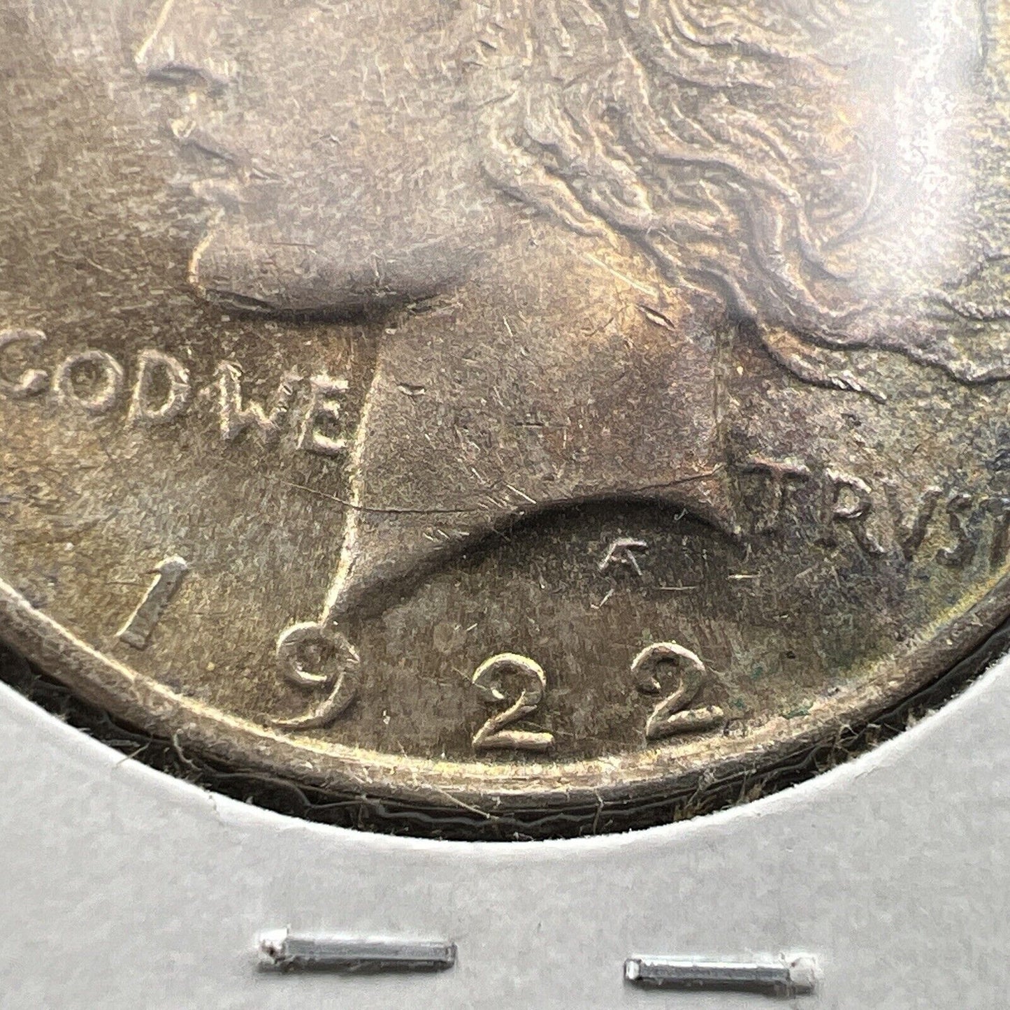 1922 P $1 Peace Silver Dollar Coin Choice AU About UNC Nice Toning Toner