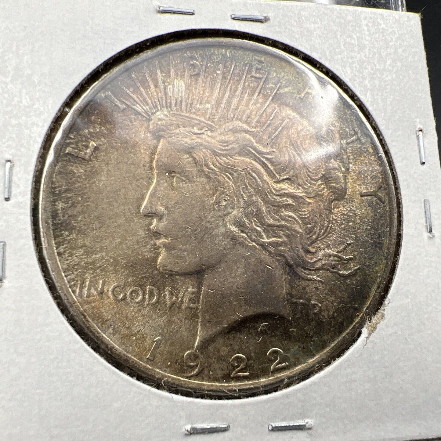 1922 P $1 Peace Silver Dollar Coin Choice AU About UNC Nice Toning Toner
