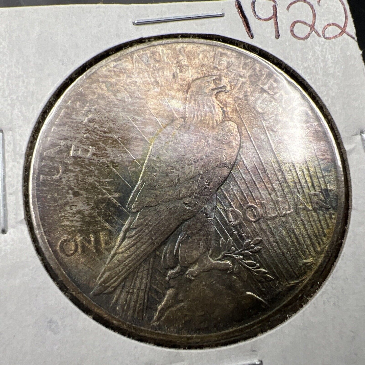 1922 P $1 Peace Silver Dollar Coin Choice AU About UNC Nice Toning Toner