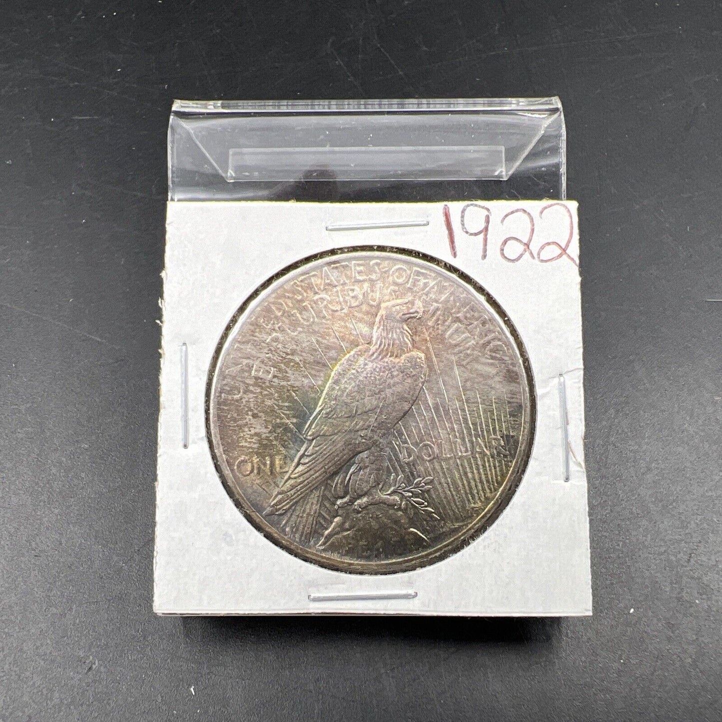 1922 P $1 Peace Silver Dollar Coin Choice AU About UNC Nice Toning Toner