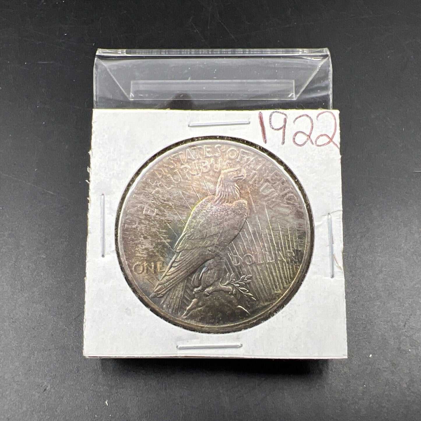 1922 P $1 Peace Silver Dollar Coin Choice AU About UNC Nice Toning Toner