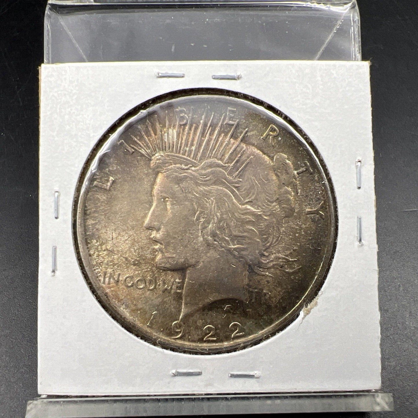 1922 P $1 Peace Silver Dollar Coin Choice AU About UNC Nice Toning Toner