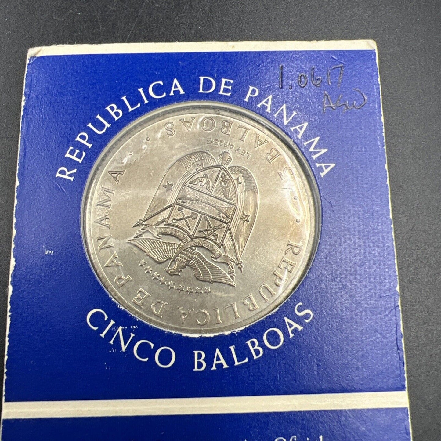 1970 5 Balboas 1.0617 oz Silver Coin Choice BU UNC Panama