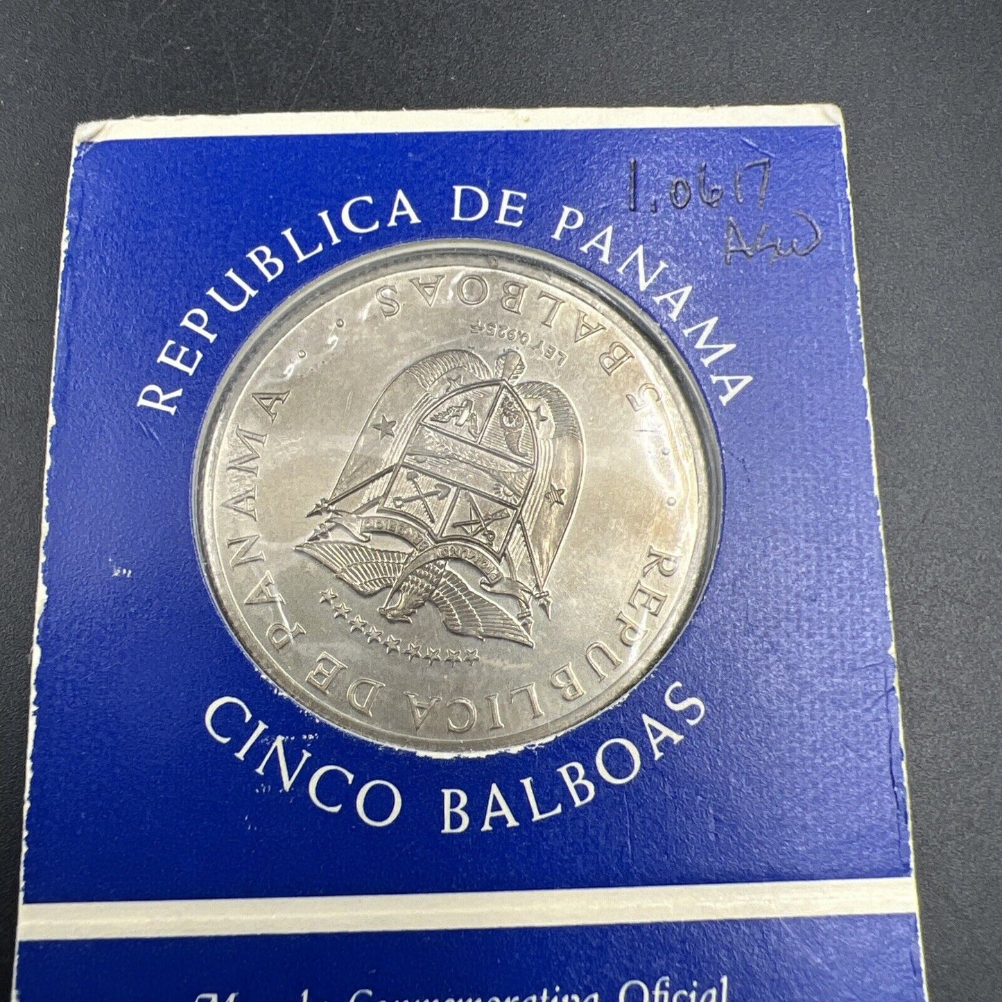 1970 5 Balboas 1.0617 oz Silver Coin Choice BU UNC Panama