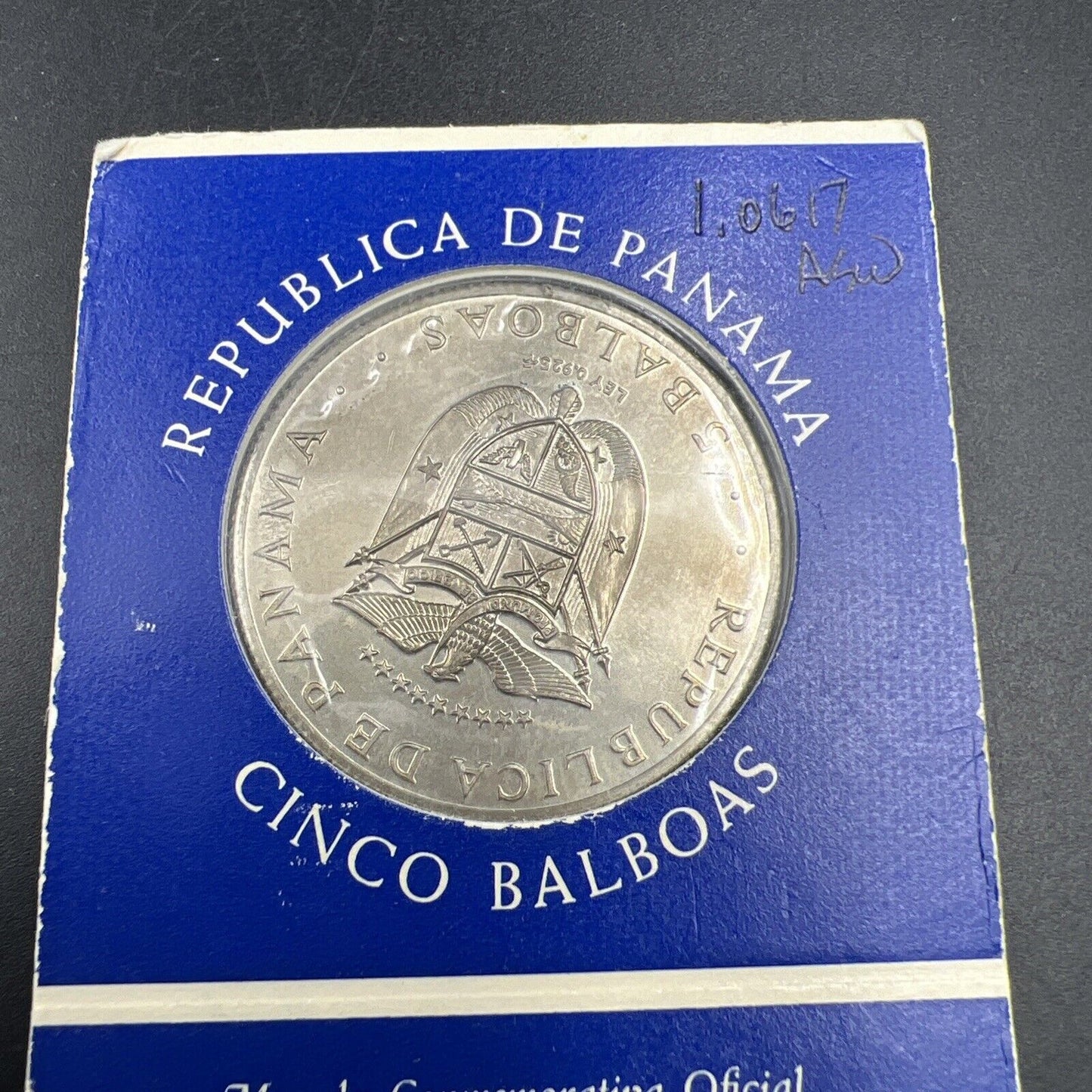 1970 5 Balboas 1.0617 oz Silver Coin Choice BU UNC Panama