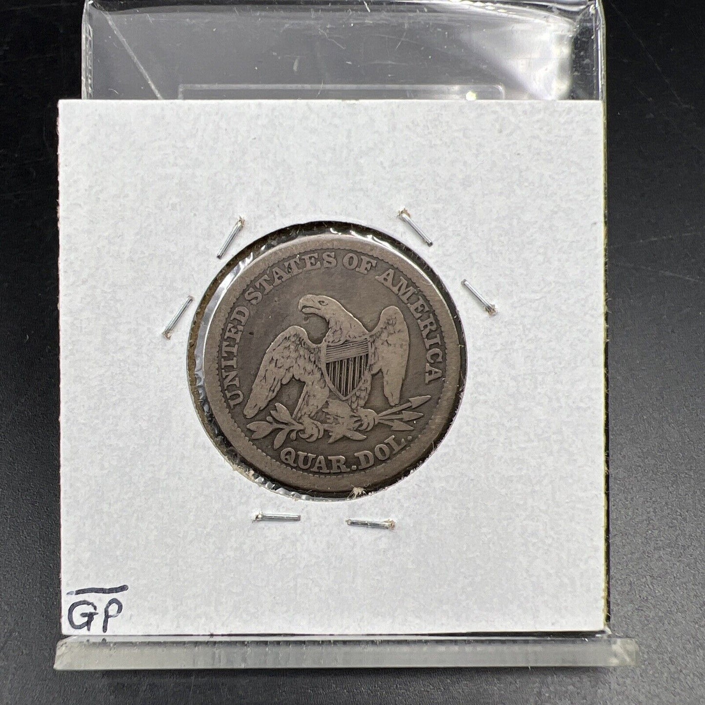 1845 Seated Liberty Quarter Coin G Good Circ FS-301 RPD Repunched Date Variety