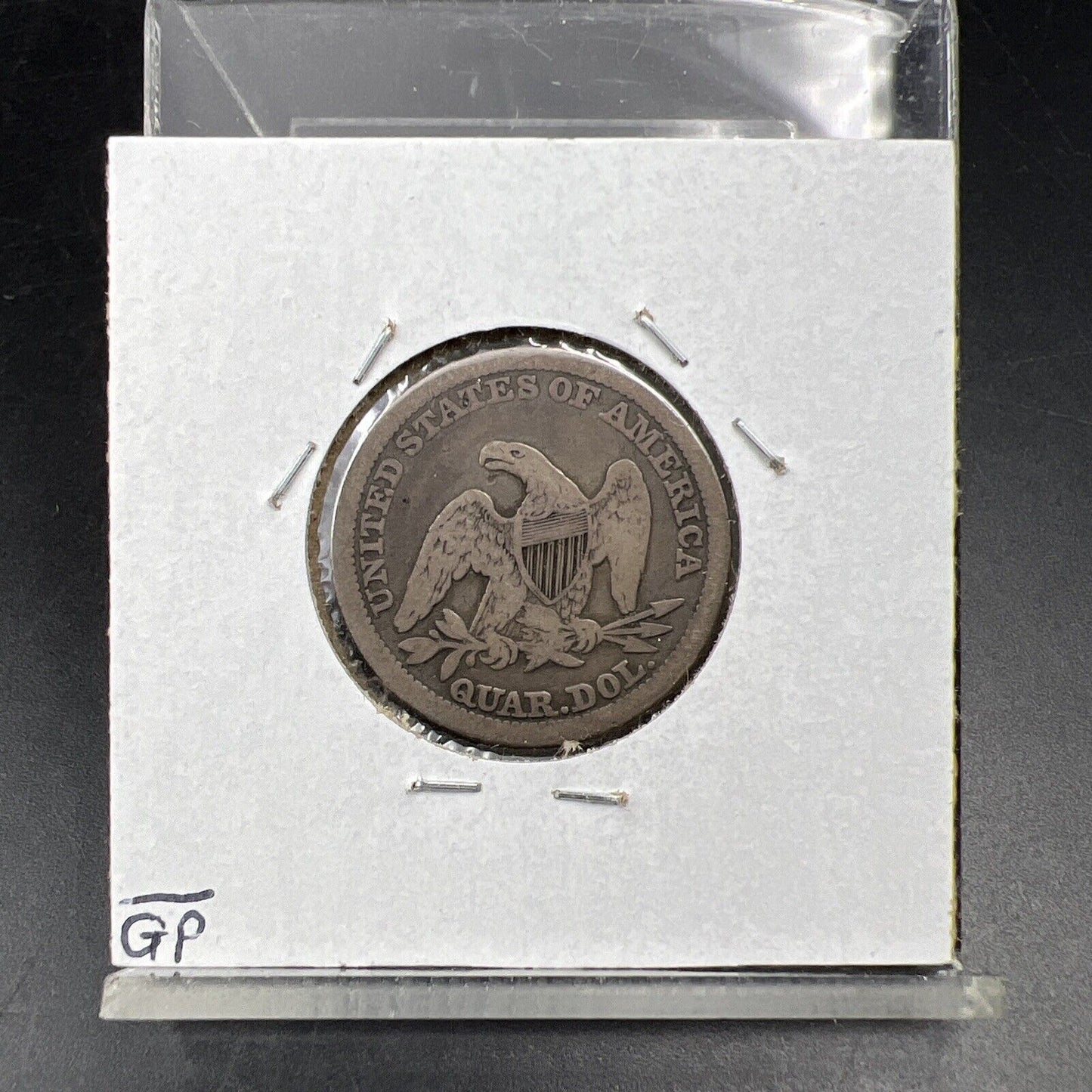 1845 Seated Liberty Quarter Coin G Good Circ FS-301 RPD Repunched Date Variety