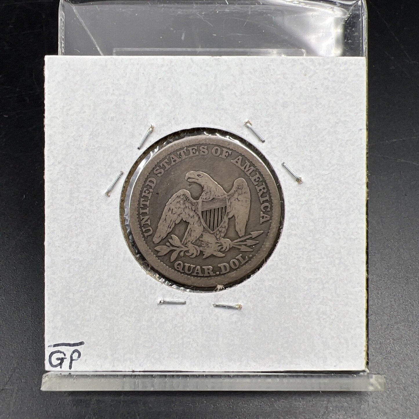1845 Seated Liberty Quarter Coin G Good Circ FS-301 RPD Repunched Date Variety