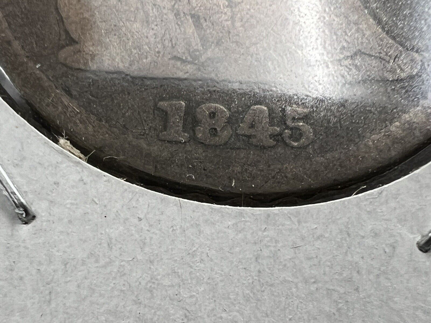 1845 Seated Liberty Quarter Coin G Good Circ FS-301 RPD Repunched Date Variety