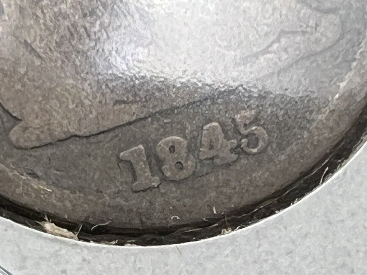 1845 Seated Liberty Quarter Coin G Good Circ FS-301 RPD Repunched Date Variety