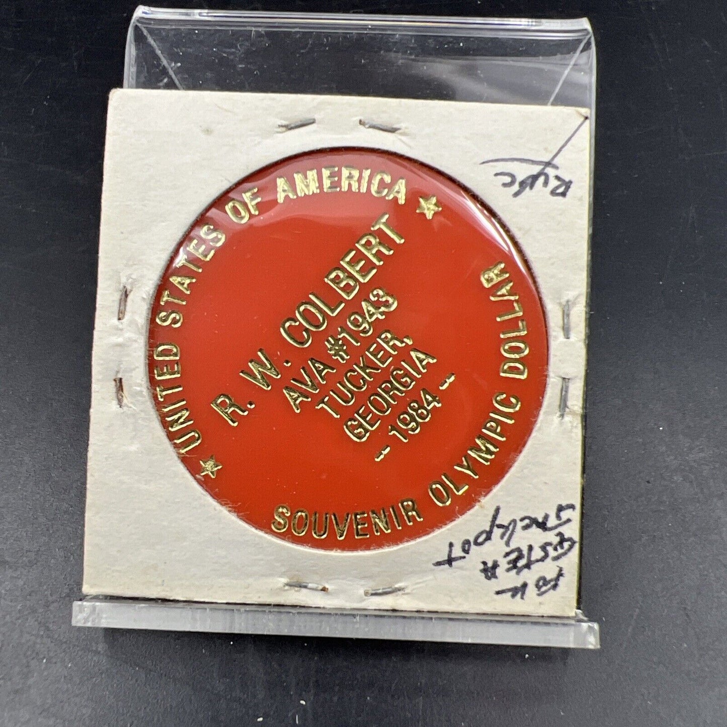1984 Olympics Souvenir Olympic Dollar R W Colbert Token Collector