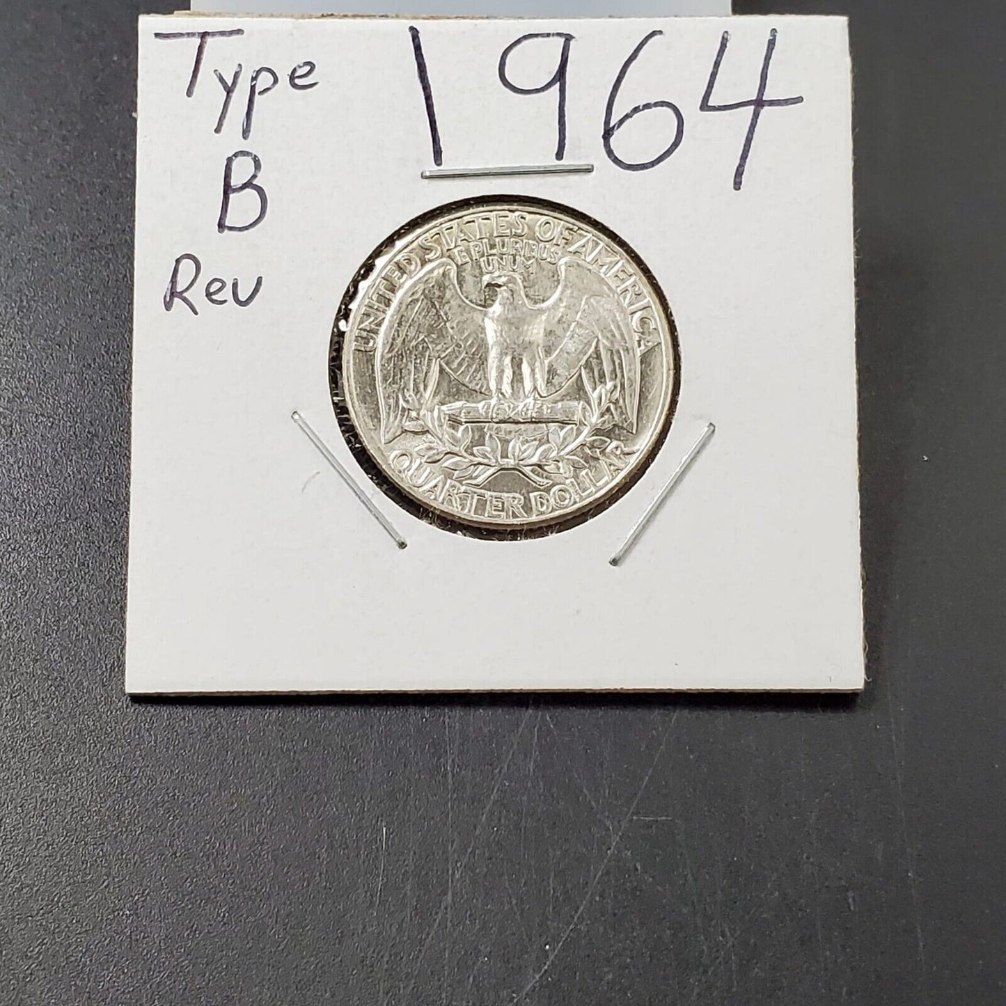 1964 P 25C Washington Quarter Silver Coin Choice BU Uncirculated Type B Reverse