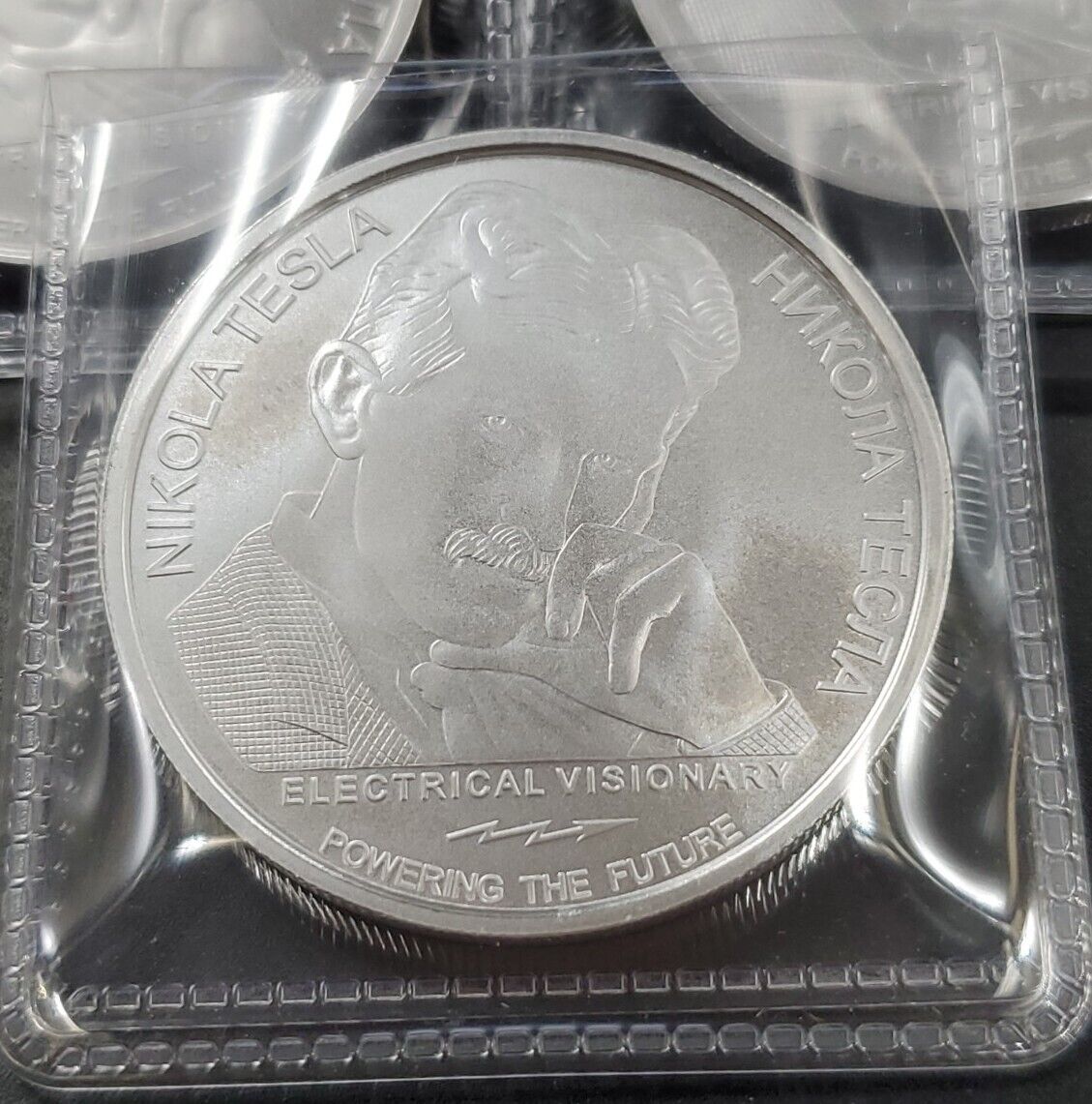 2021 Serbia 1 oz Silver 100 Dinar Nikola Tesla : Harnessing The Field GEM BU UNC