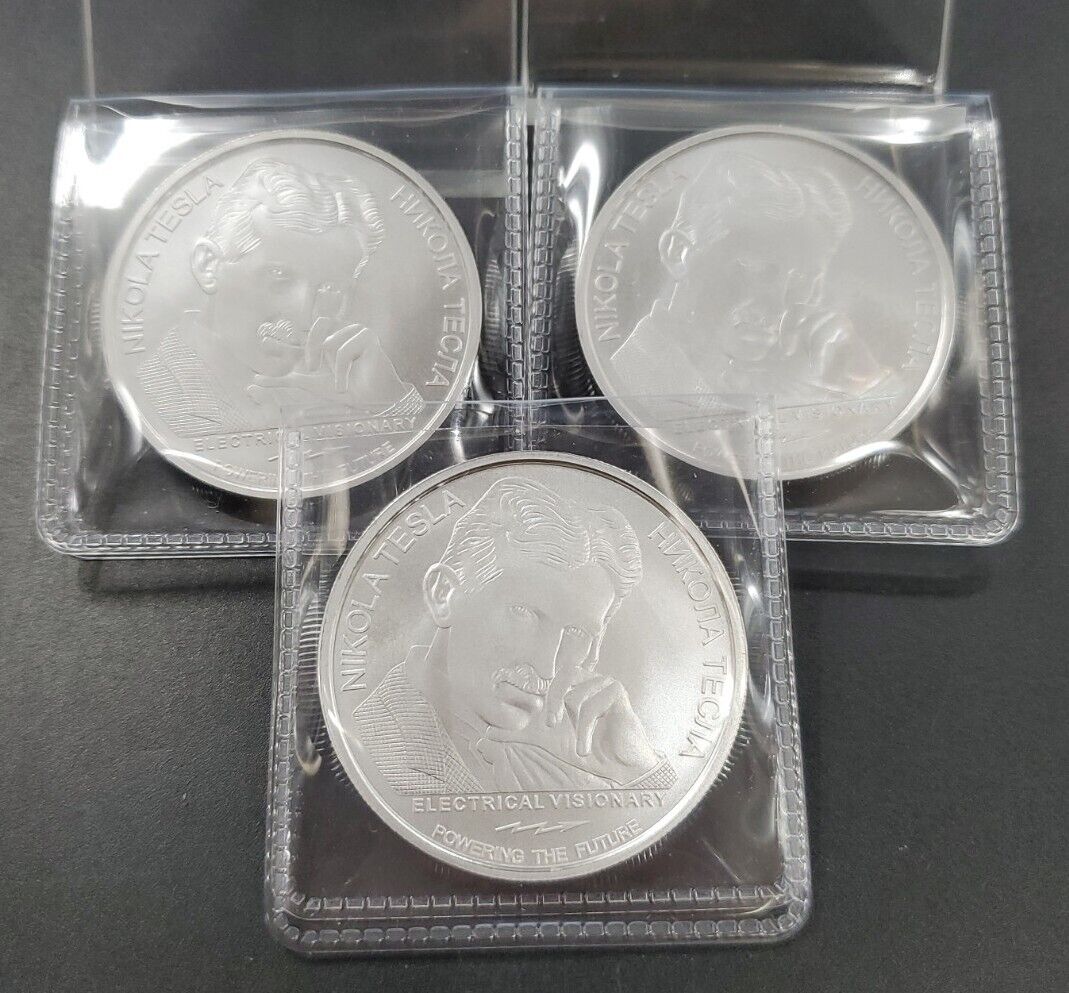 2021 Serbia 1 oz Silver 100 Dinar Nikola Tesla : Harnessing The Field GEM BU UNC