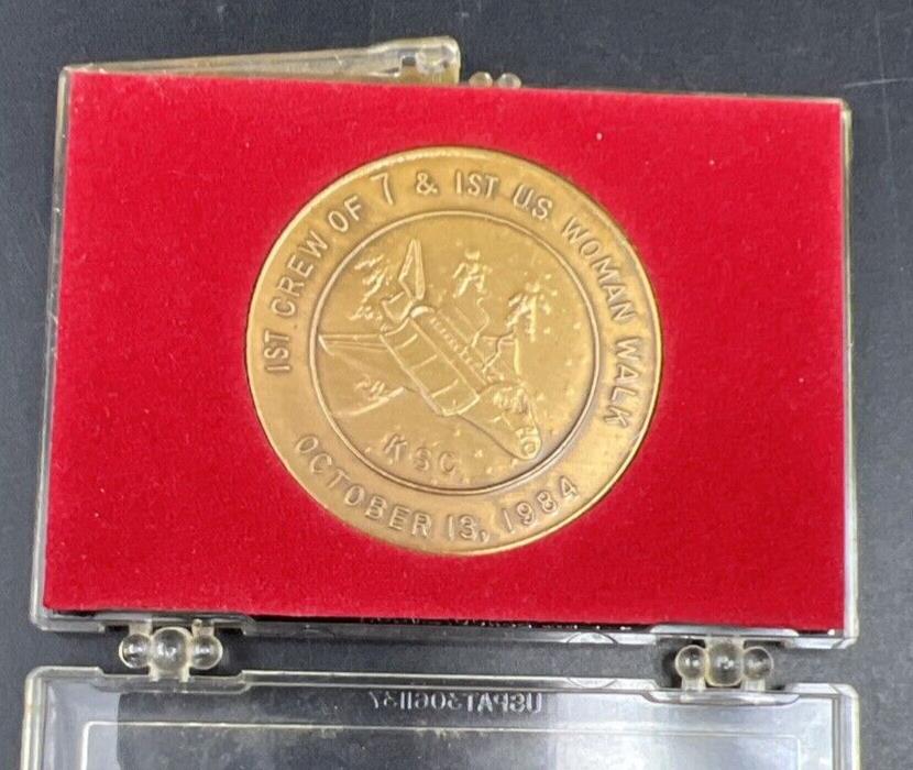 STS-41G Challenger 1984 1st 7 Crew & US Woman Walk 39mm Space Medal