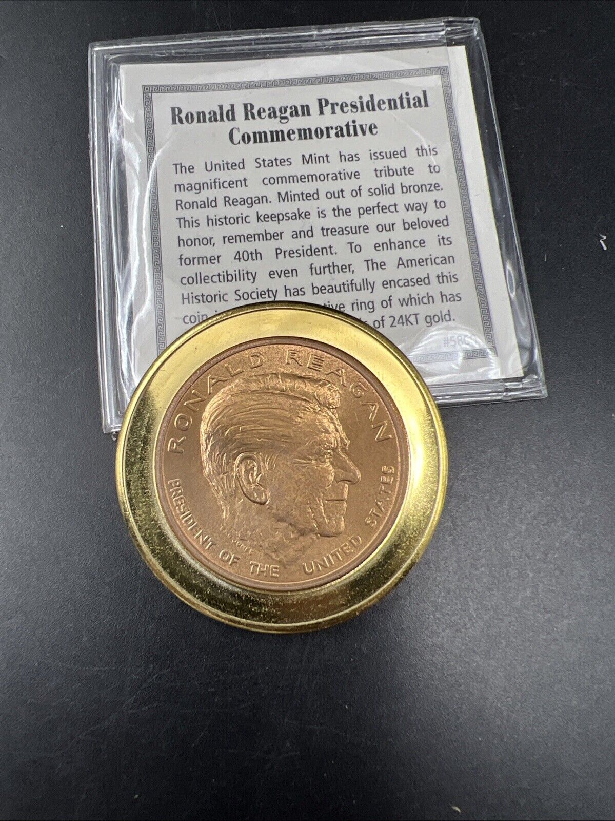 US Mint Presidential Bronze Medal Coin President Ronald Reagan in Overlap
