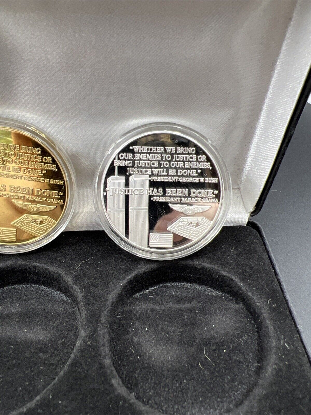 September 11th Commemorative 2 Medal Set " You Can't Hide "
